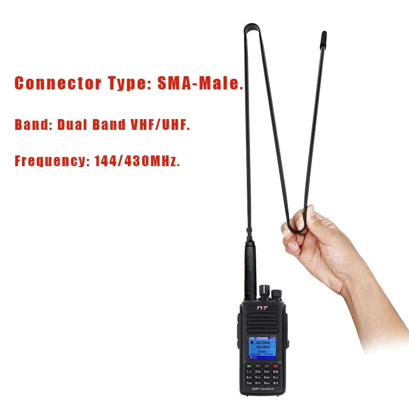 Najtaniej Antena Taktyczna LSENG 108CM Dwuzakresowy VHF UHF 144/430MHz SMA Męski Antena Walkie-talkie Kompatybilny Z YAESU ICOM TYT Radio