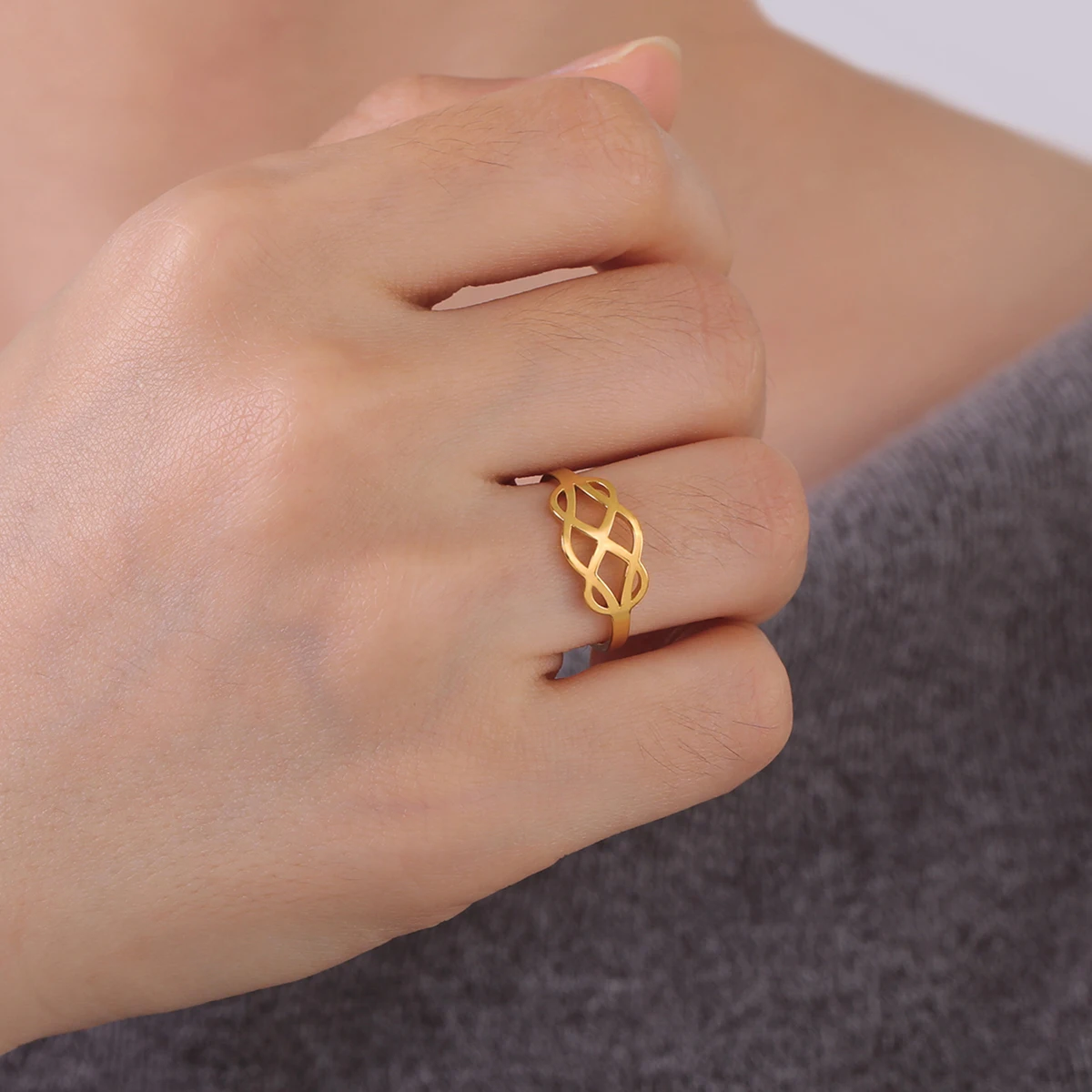 LIKGREAT Модное серебряное кольцо с узелком Пикассо кельтский геометрический кукла