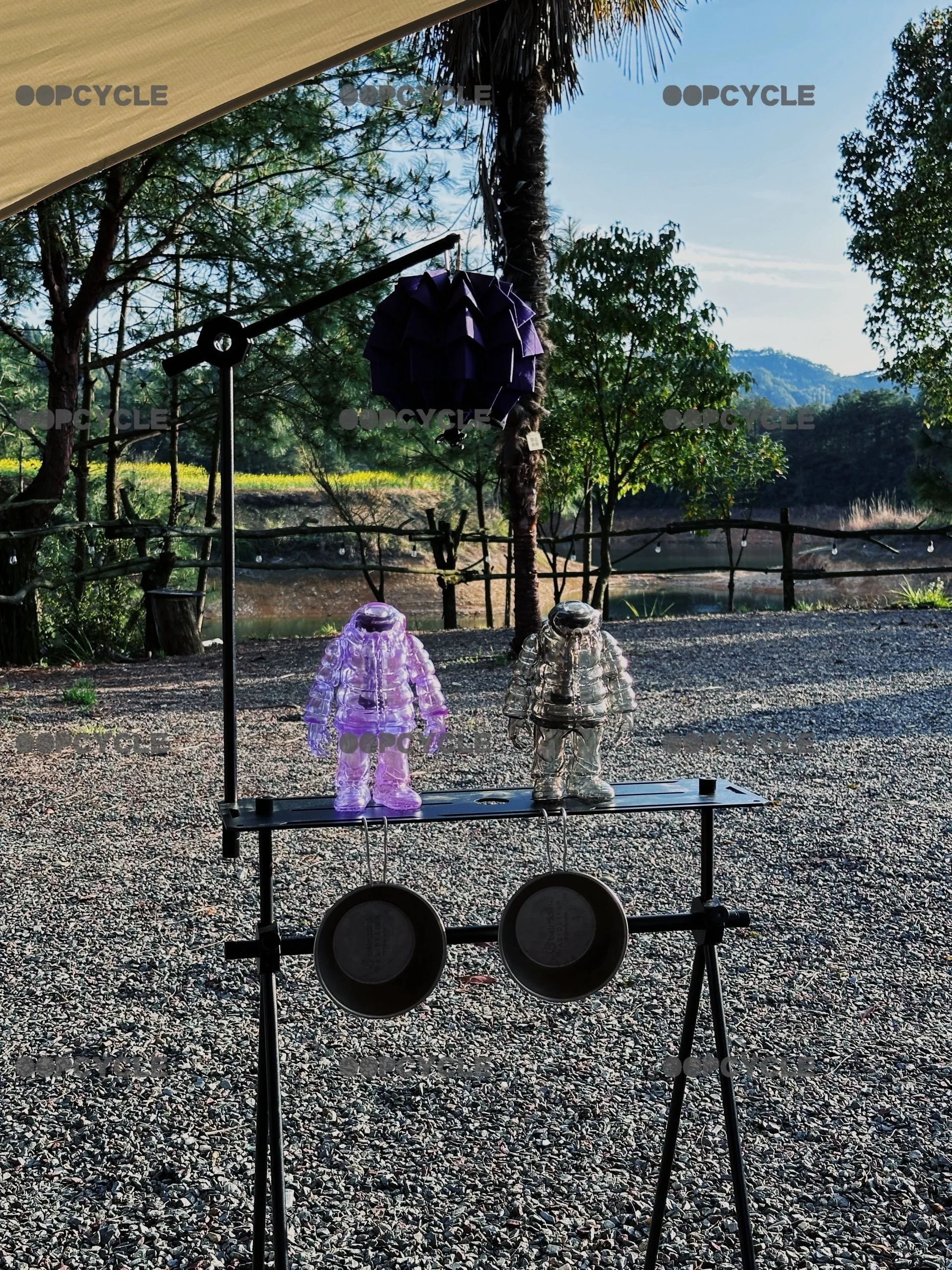 Модная прозрачная фиолетовая кукла для кемпинга на открытом воздухе