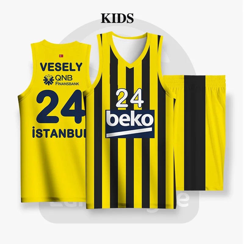 

Customizable Basketball Sets For Kids Boys Girls Sportwear Full Sublimation Name Logo Printed Jerseys Shorts Quick Dry Uniforms