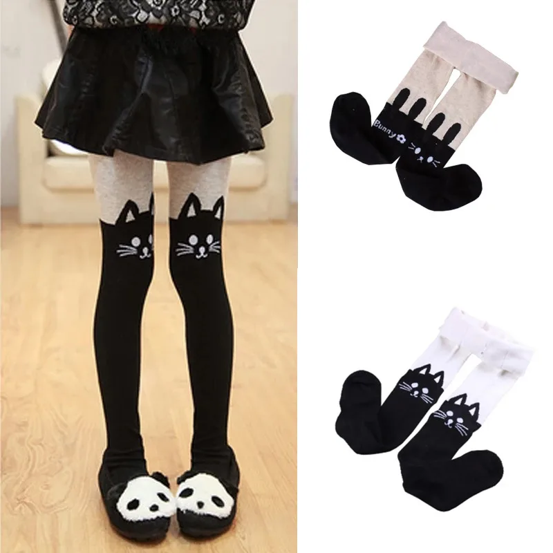 

Children's Cartoon Tights Spring Autumn Pantyhose Baby Tights For Lovely Girls Patchwork Embroidery Designs Stockings