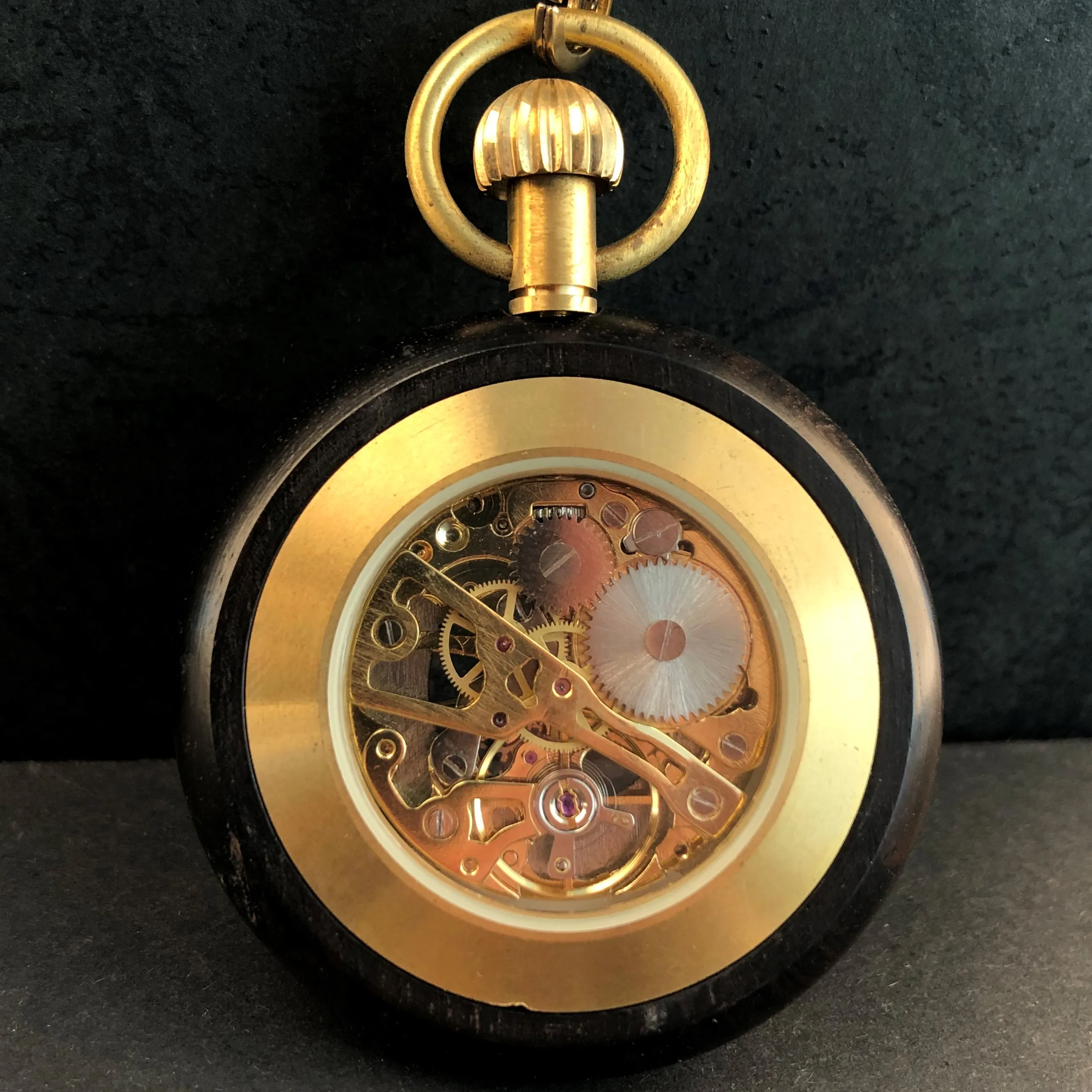 High Quality Luxury Mahogany Mechanical Pocket Watch Men Ladies Hand Wind Casual Fashion Chain Watch WP5055