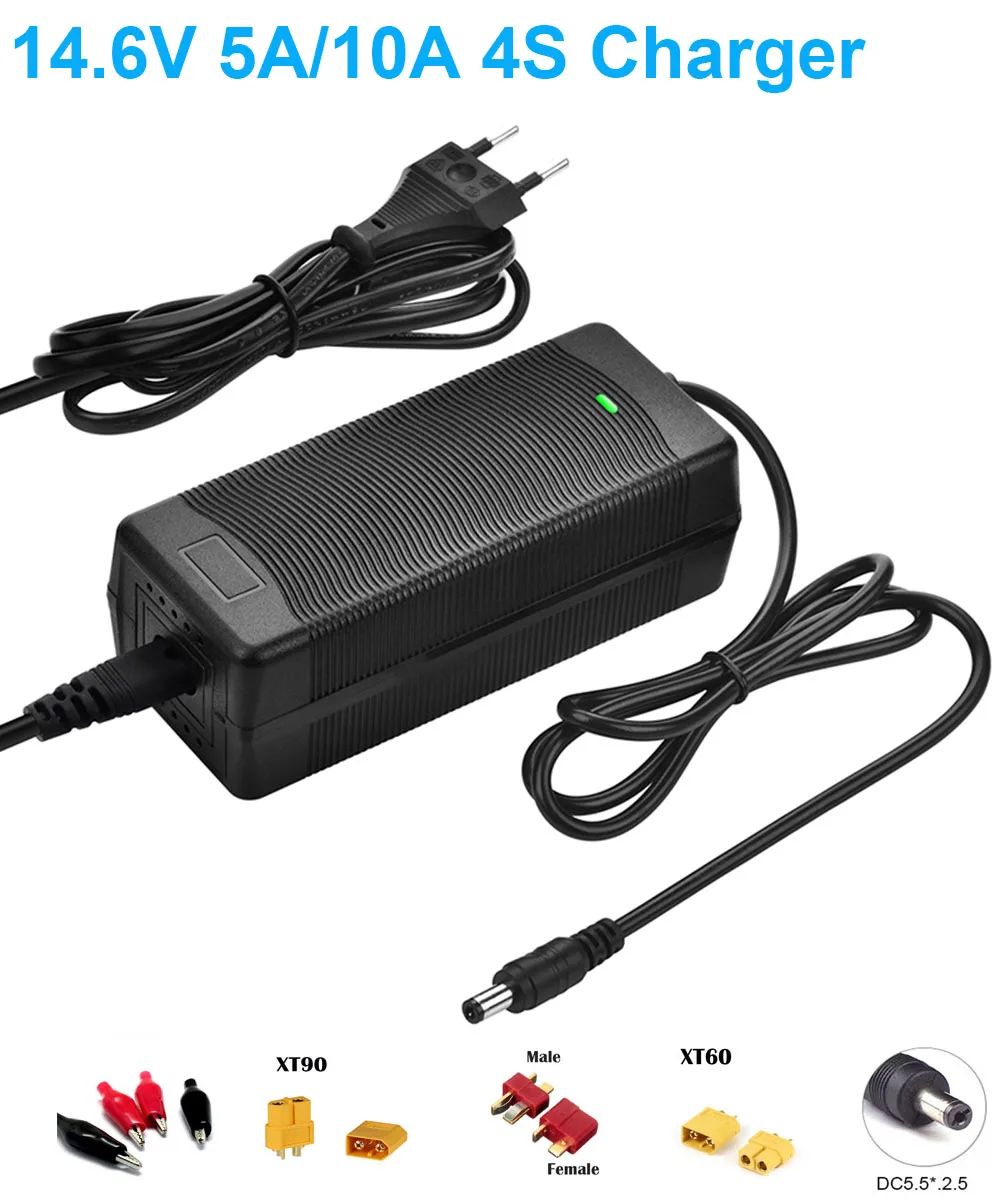 

14.6V 5A 10A Charger LiFepo4 Battery Charger for 4S 12.8V 14.4V AC-DC 12.8v for Power Electronic Tool 4S 12V 10ah Battery Pac