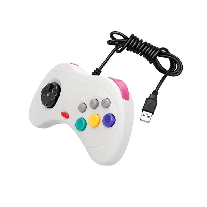 

USB Wired Gamepad Console 6 Button Game Joystick for SEGA Saturn SS Console