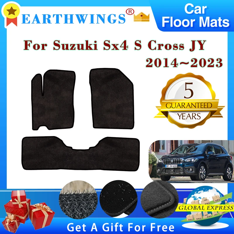 For Suzuki Sx4 S Cross 2014~2023 Car Floor Mats Rugs Panel Footpads Carpets Cape Cover Anti Slip Foot Pads Stickers Accessories