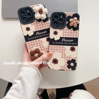 3d lovely flower luxury phone case for iphone x xr xs 7 8 plus 11 12 13 pro max 13mini protective shokcproof case