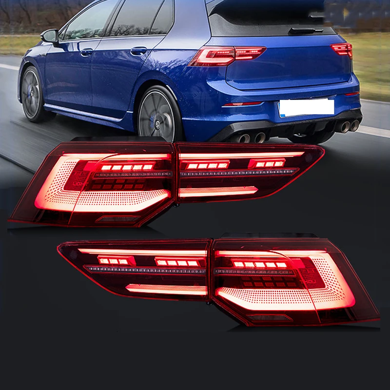 

Car LED Taillight Fog Brake Rear Lamp For Volkswagen Golf Mk8 2020-UP Parking Turn Signal Streamer Dynamic Tail Light Assembly