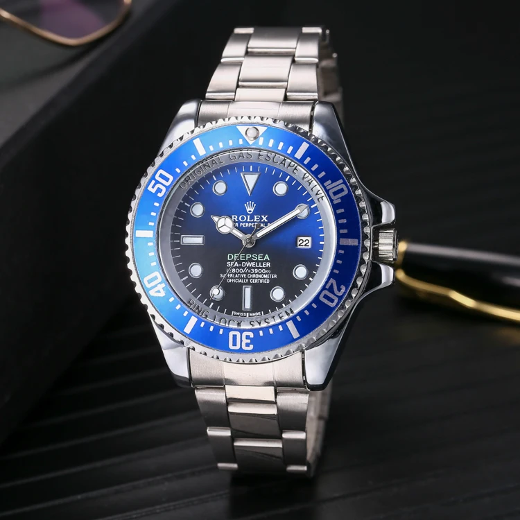 Мужские часы Drainage со стальным ремешком парные в стиле Rolex копия 1:1 Ghost King кварцевые