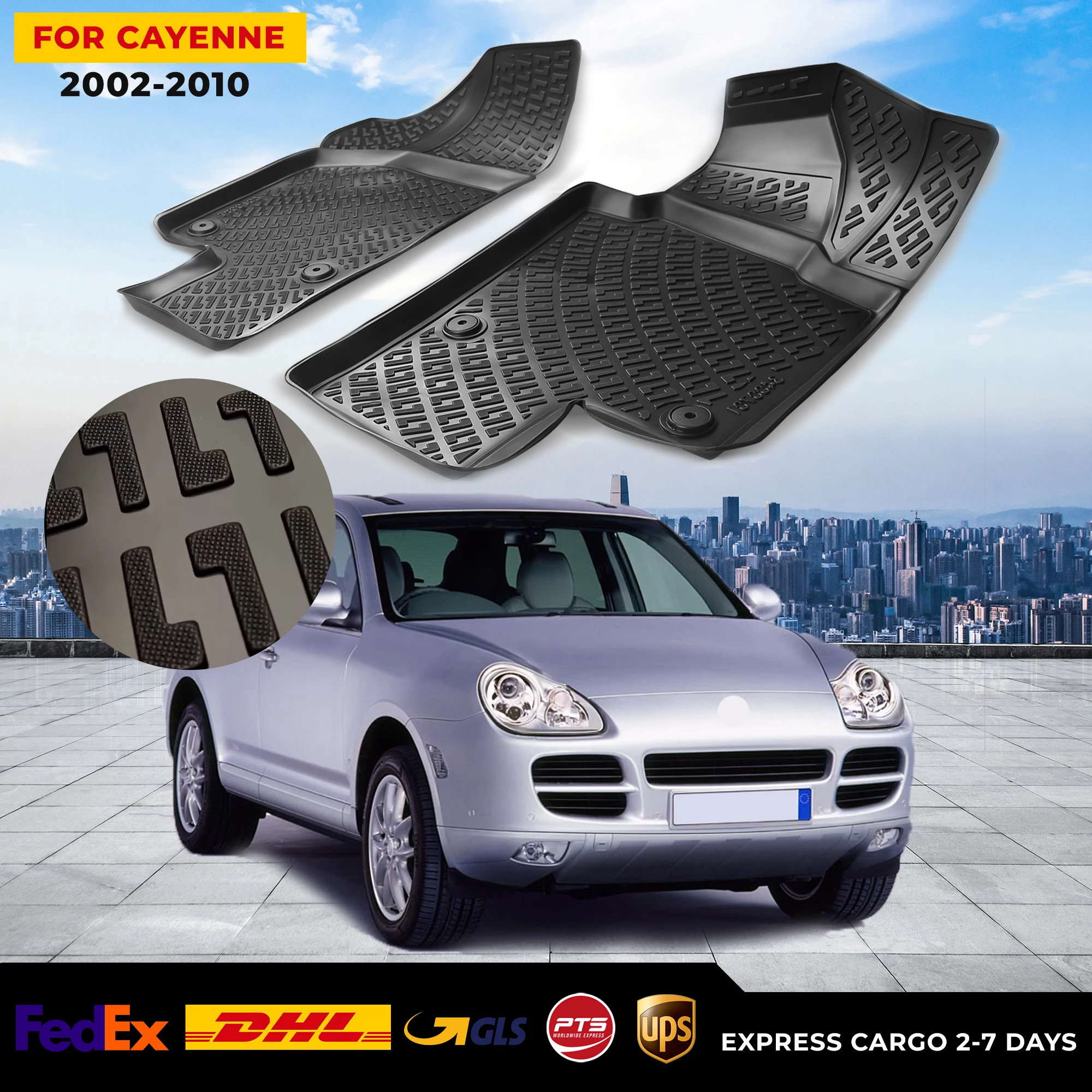 

3D автомобильный напольный коврик для Porsche Cayenne 2002-2010, водонепроницаемый специальный коврик для ног, аксессуары, коврики, Нескользящие