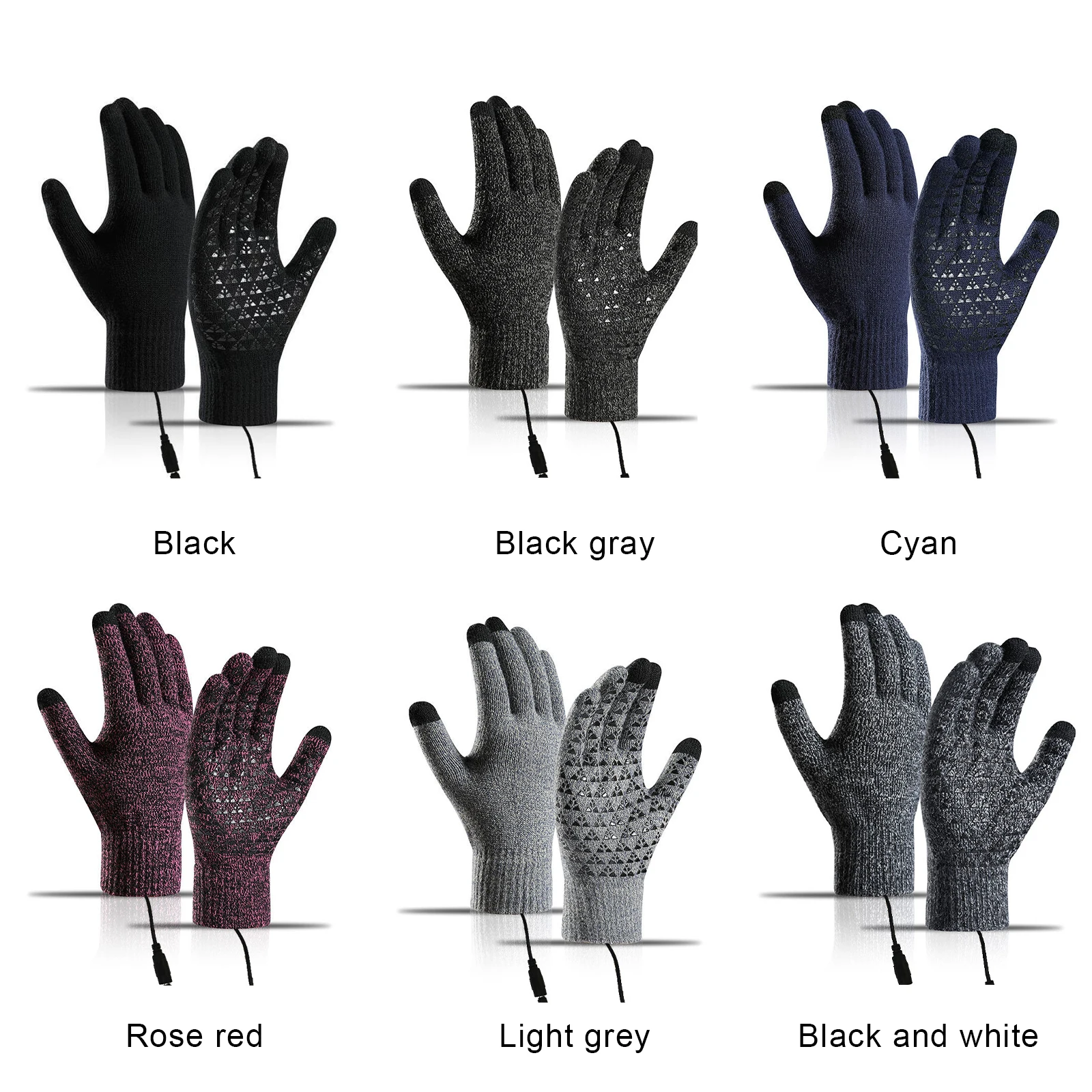 Перчатки с подогревом USB-зарядкой и ветрозащитным дизайном