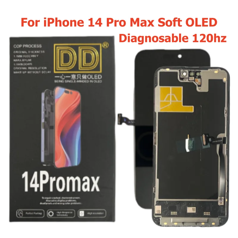 Фото Диагностичный OLED-дисплей 120 Гц (мягкий/жесткий) для iPhone 14 Pro Max, DD 17, 15 Pro, 13 Pro Max, LCD-экран с 3D Touch и дигитайзером в сборе №5