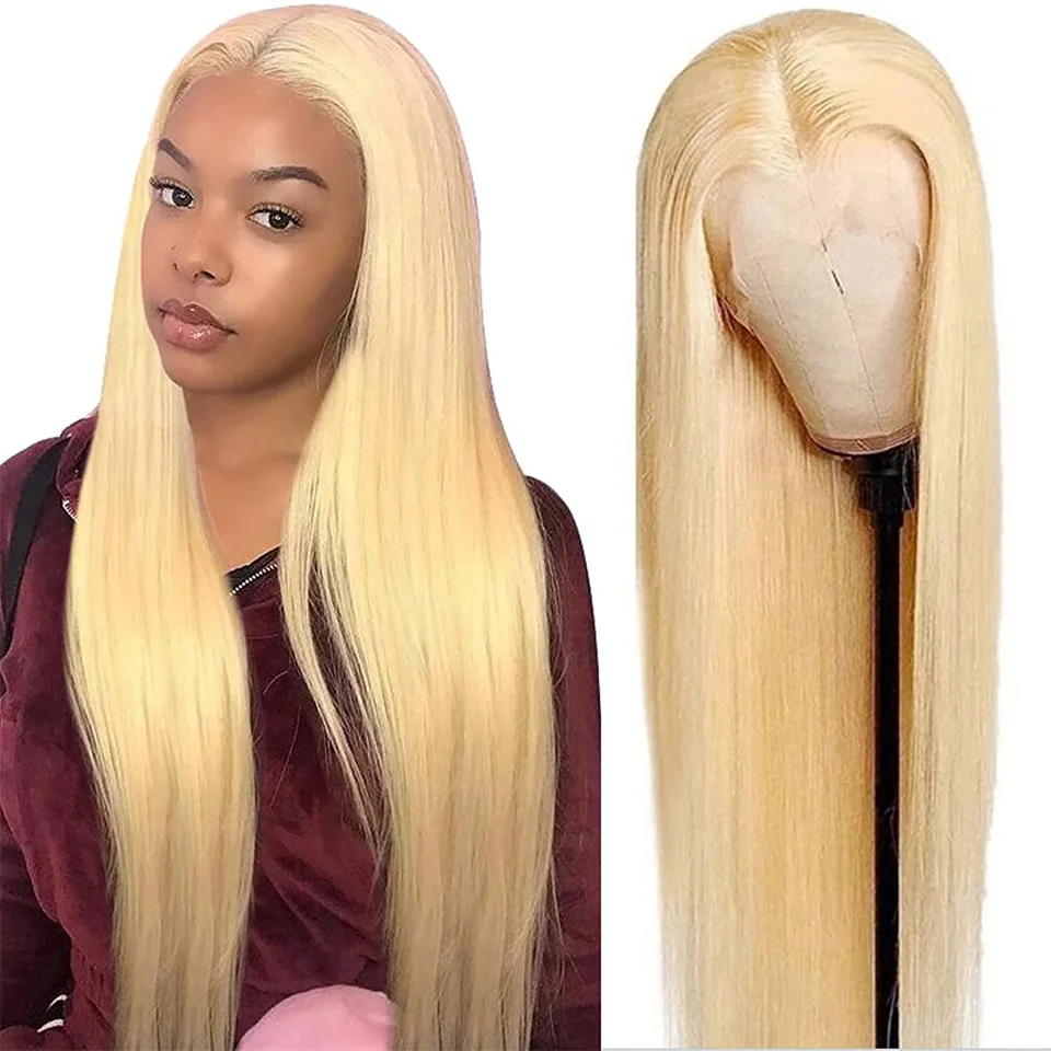 Blonde 613 Hair Wig 13x4x1 Straight Lace Part Human Hair Wigs  Brazilian Straight Front Wigs for Women 613 T Part Lace Wig