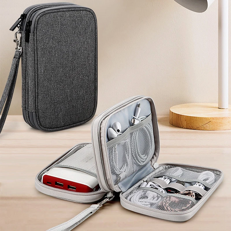 

Сумка для хранения электронных аксессуаров, портативная дорожная цифровая сумка, зарядное устройство, адаптер, внешний аккумулятор, USB-кабе...