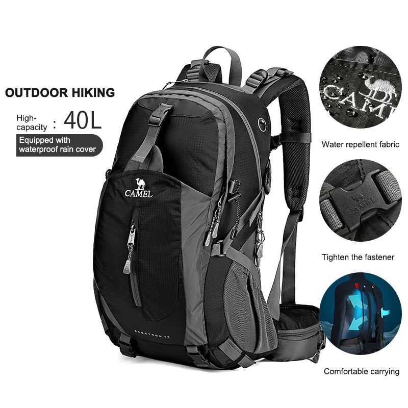 

Goldencamel 40L Outdoor Backpacks Camping Climbing Bag Waterproof Tactical Backpack Mountaineer Hiking Men's Backpacks Rucksack