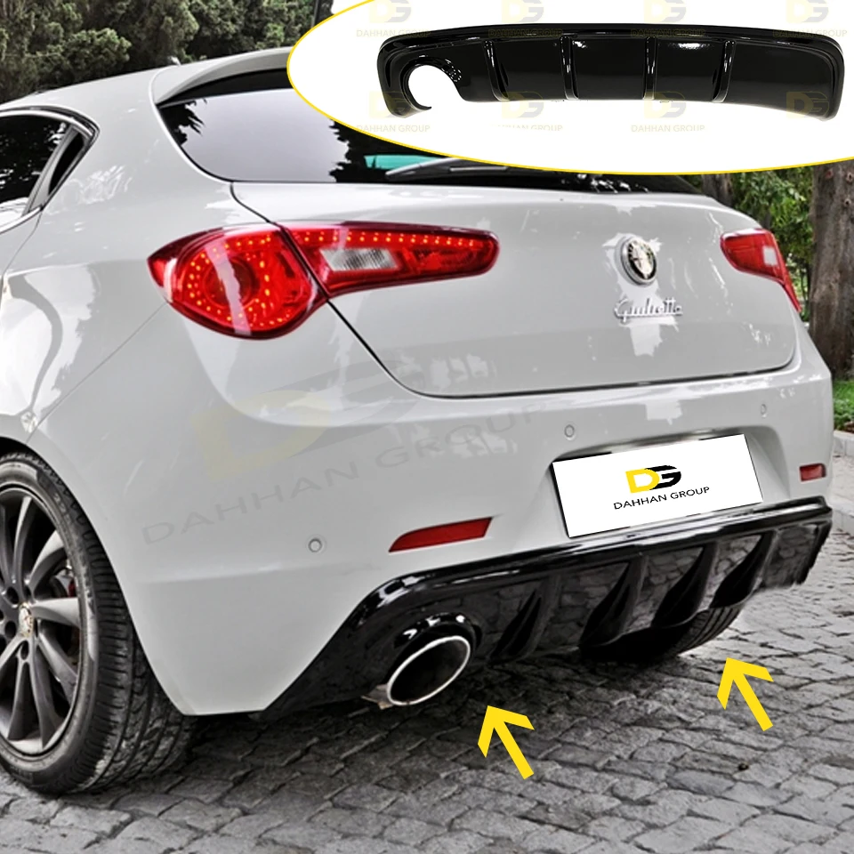 

Alfa Romeo Giulietta 2010-2016 Rear Diffuser Left Single Output Gloss Black High Quality Plastic Rear Spoiler