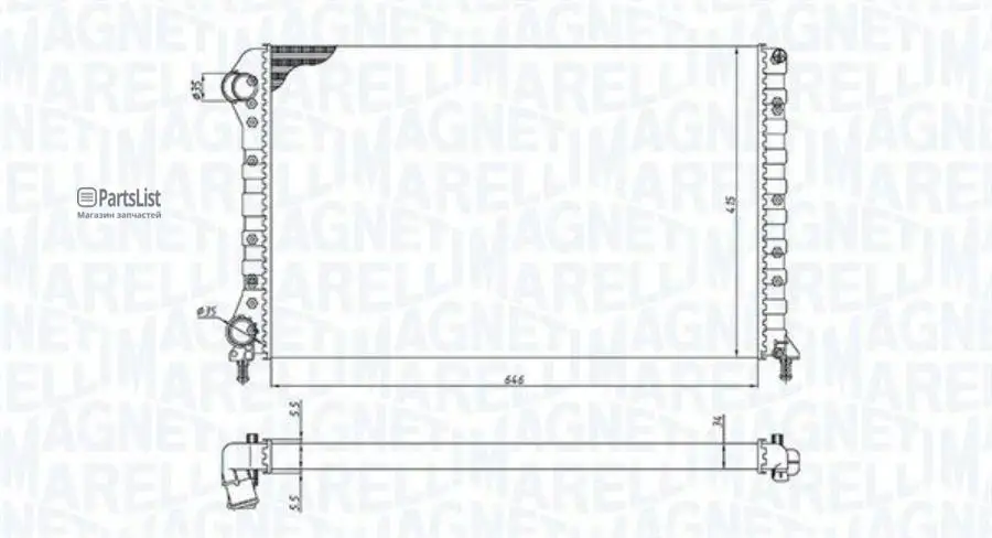 MAGNETI MARELLI 350213194400 | Радиатор FIAT Doblo 1219D 01