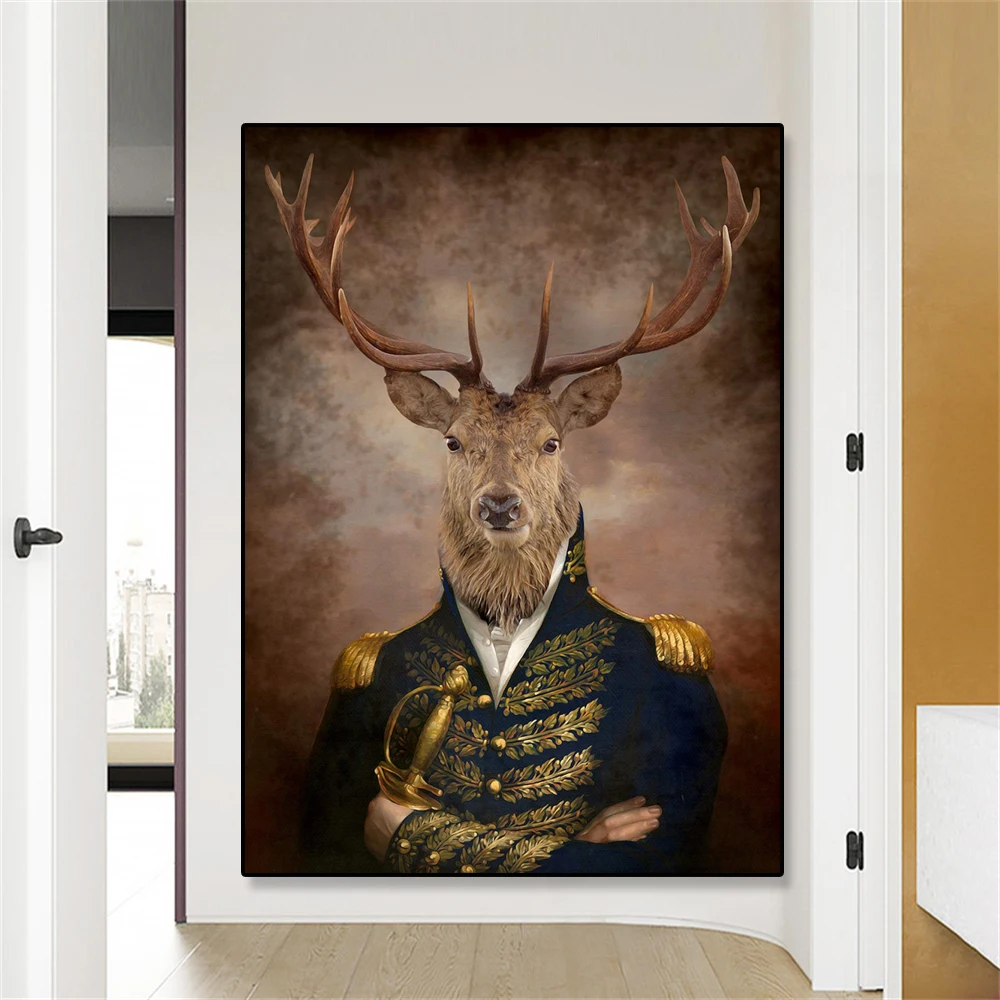 

Funny Zebra Vintage Portrait Poster Renaissance Art Animal Canvas Painting For Living Room Altered Art Decorative Home Pictures