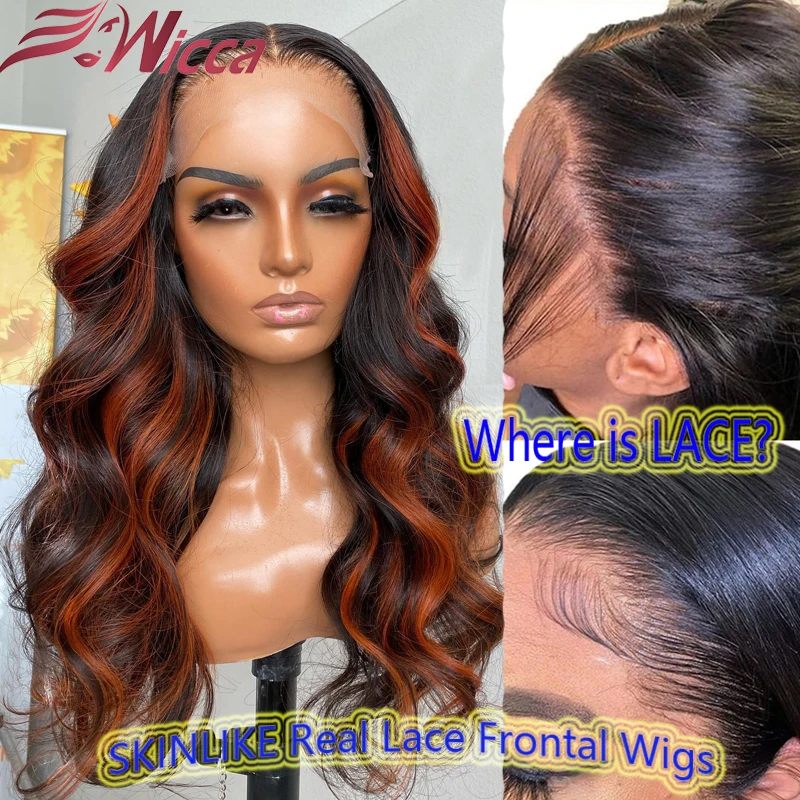 

Highlight 180 Density 13x4 HD Transparent Lace Front Human Hair Wigs For Women Body Wave 4X4 Lace Closure Wig Malaysia Remy Hair