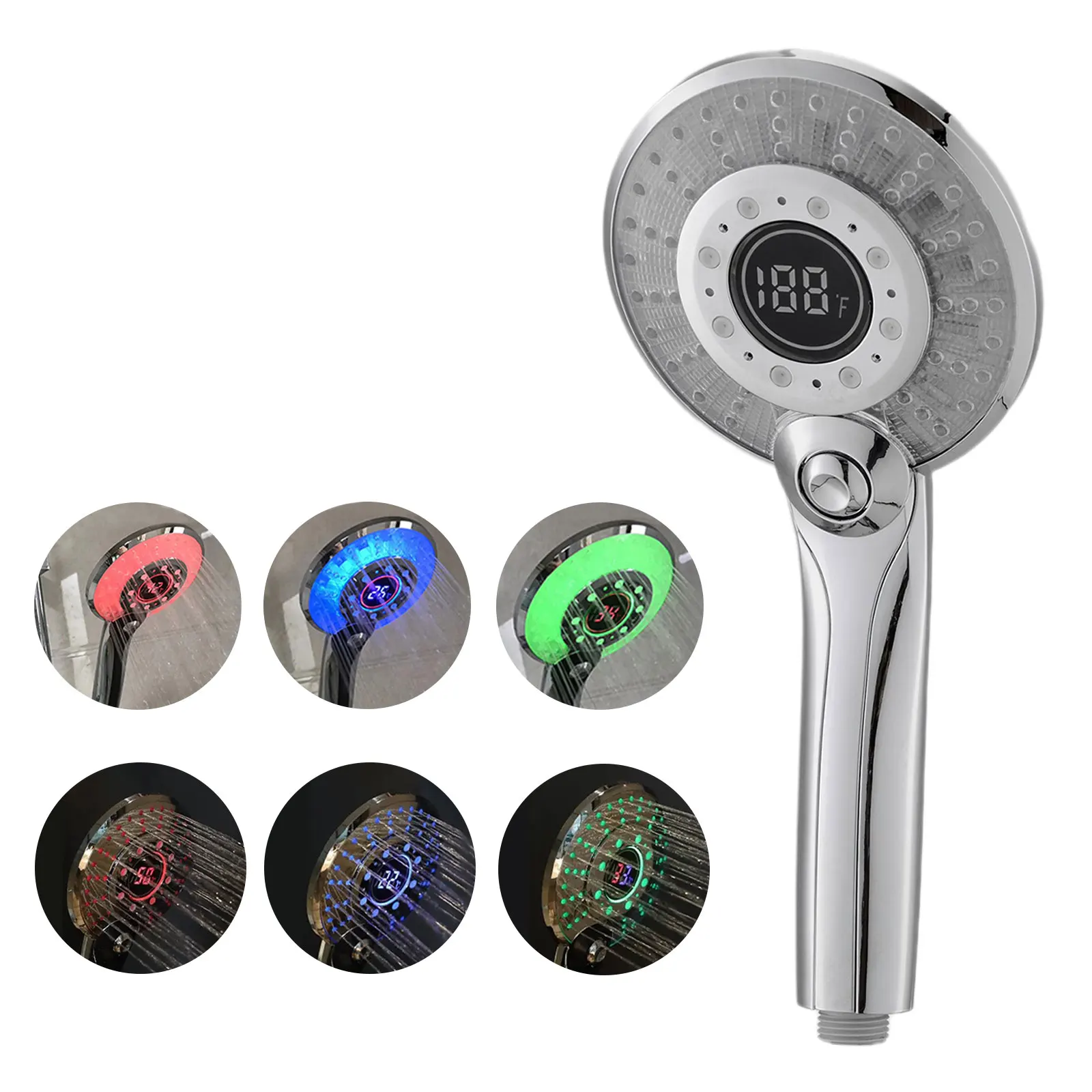 Светодиодная насадка для душа с 3-цветовой сменой цвета и регулировкой