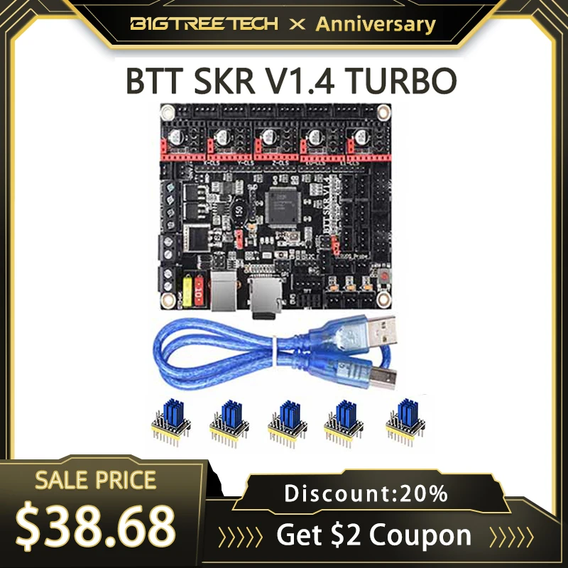 

Материнская плата BIGTREETECH SKR V1.4 Turbo 32 бит TMC2209 TMC2208 UART Driver SKR 2 для Voron 2,4 Ender3, обновленные детали для 3D-принтера