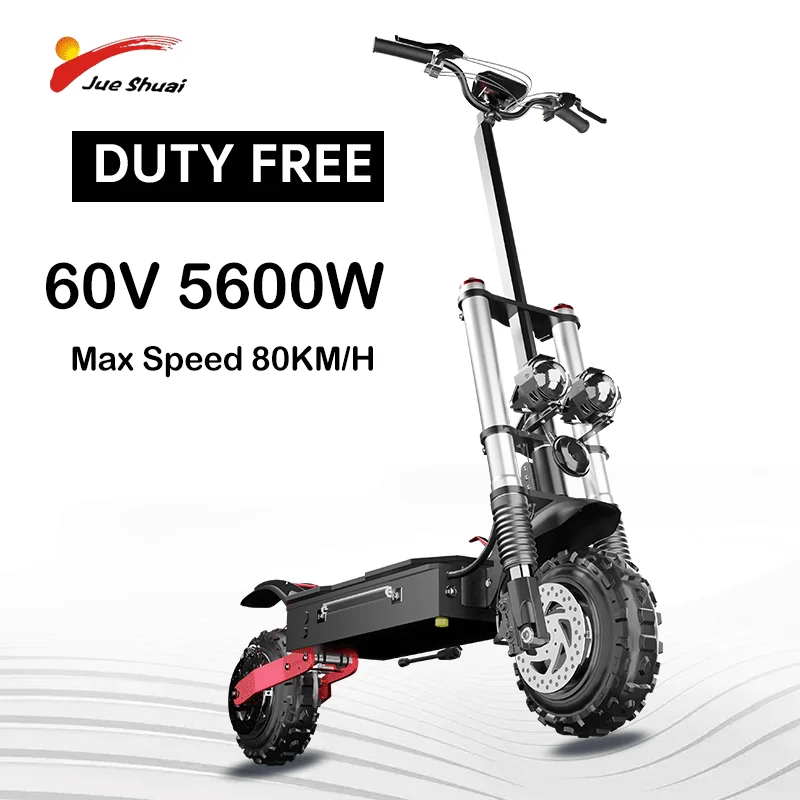 

60V 5600W Electric Scooter 30AH Panasonic Battery Foldable Electric Scooters Adults 11 inch Tubless Offroad Tire EU Stock