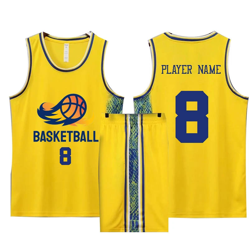 

Men Basketball Uniforms Jersey Polyester Breathable Quick-dry Set Professional Basketball Match Training For Men/Kids