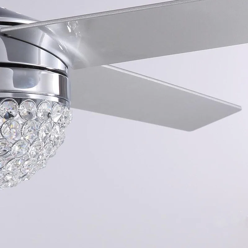 Роскошные Серебристые Хрустальные потолочные вентиляторы 48 дюймов светильник 110