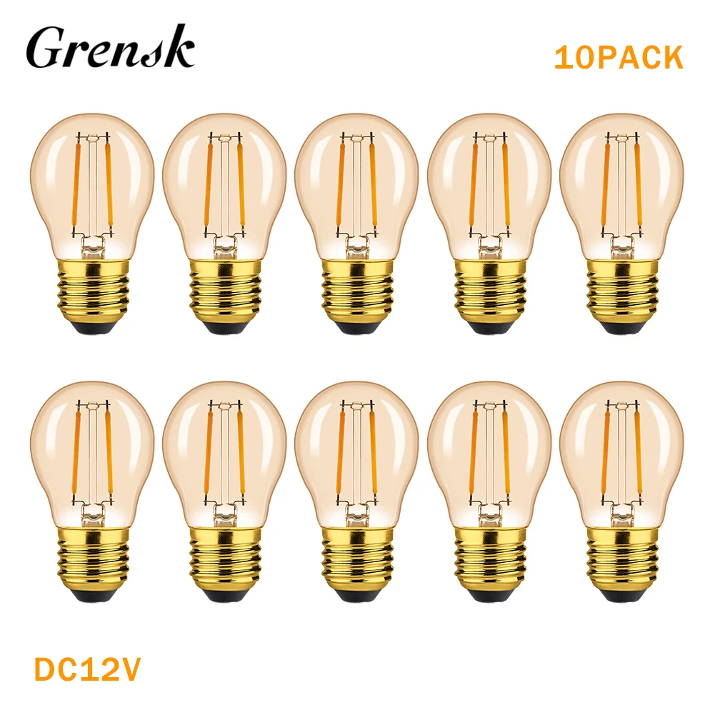 

LED лампочки Grensk 12В янтарные E27 2Вт набор из 10 штук