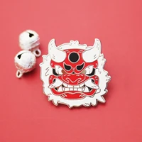 ghost prajna mask hard enamel pin cartoon japanese style mask badge pins fashion accessories gift