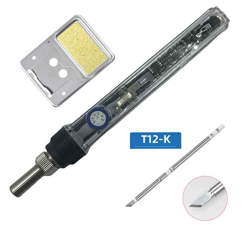 Портативный Электрический паяльник T12 12 В ~ 24 72 Вт металлический корпус с ЧПУ