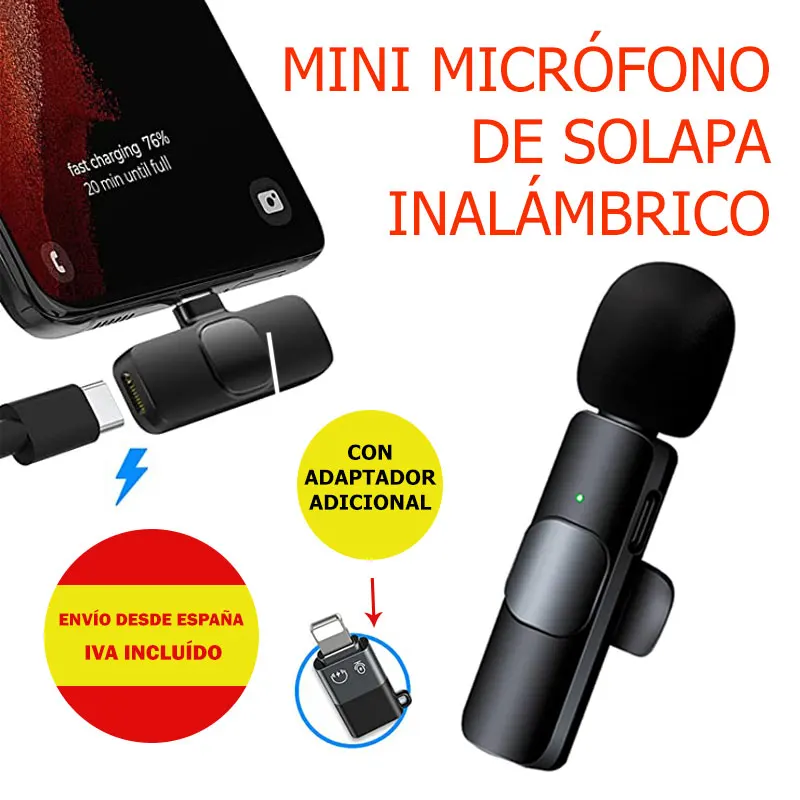 Беспроводной мини-микрофон для мобильного телефона. Дополнительный адаптер.