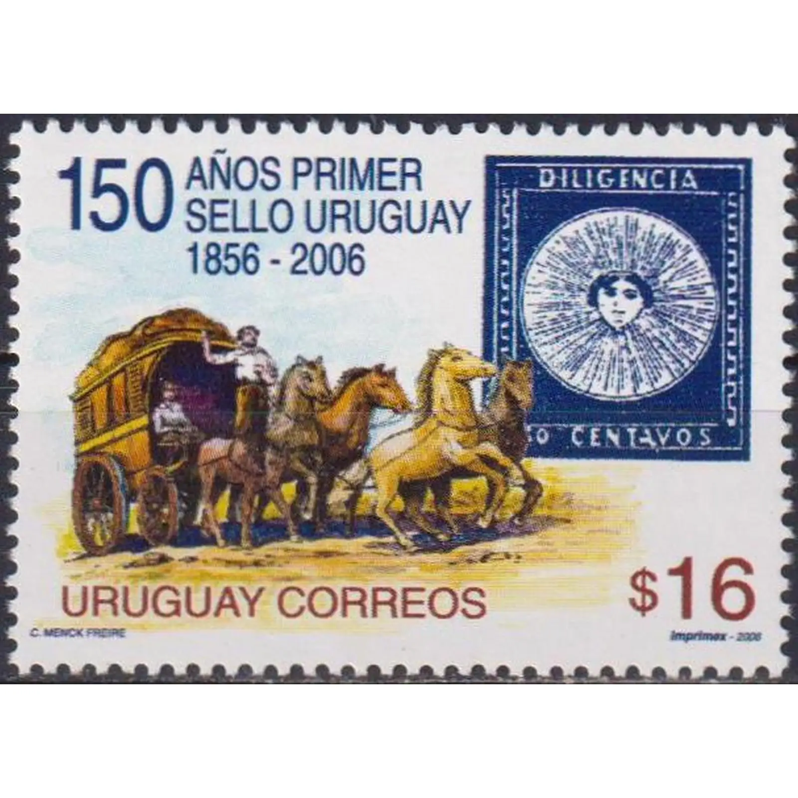 Почтовые марки Уругвай 2006г. 