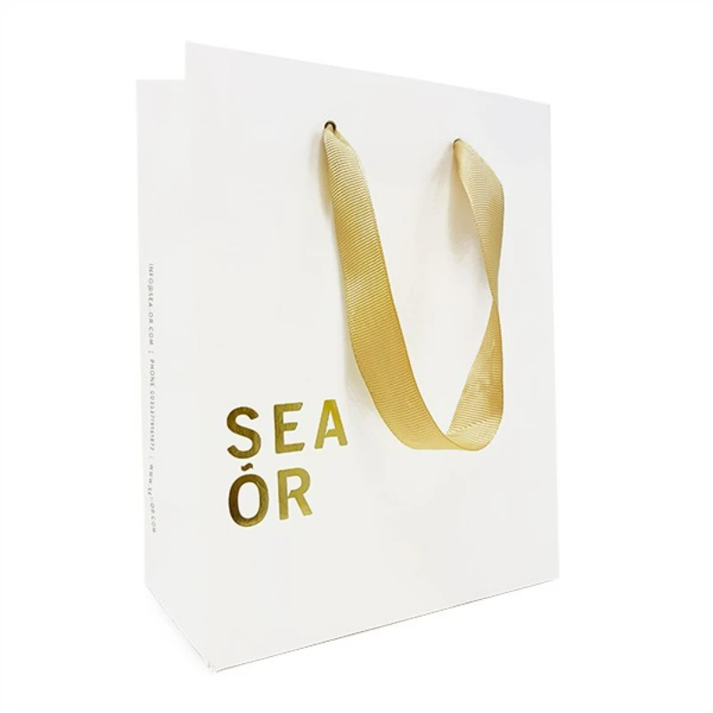 이불 niestandardowy rozmiar logo Torby | wa torba na zakupy ka papierowa ity do sprzedaży detalicznej y prezentowa prezent w kolorze białym z