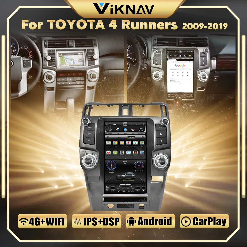 

Автомобильный радиоприемник PX6, 13,6 дюйма, Android, для Toyota 4runner 2009-2019, GPS-навигация, мультимедийный плеер, Carplay, автомобильное стерео головное устройство 2DIN