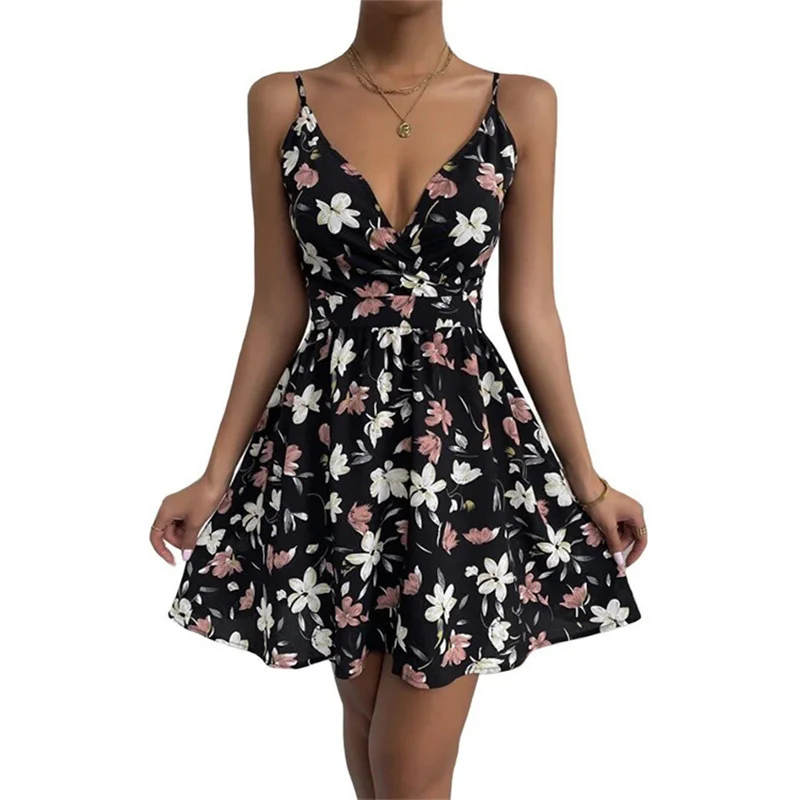 

Женский мини-сарафан с открытыми плечами, с цветочным принтом