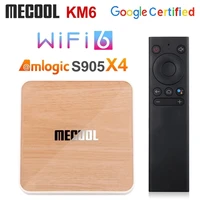 mecool km6 deluxe edition amlogic s905x4 tv box android 10 4gb 64gb wifi 6 4g 32g av1 1000m set top box 2g 16g