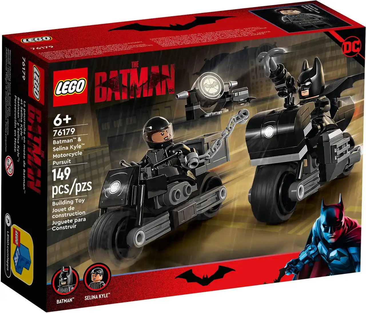 LEGO 76179 DC Batman & Selina Кайл мотоцикл модель для детей коллекция 2022 женщина-кошка