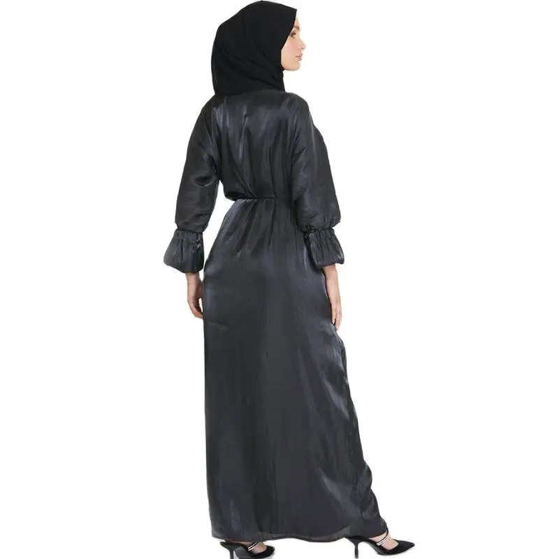 Abaya Muslim Woman Open Cardigan Set Luxury Turkey Dubai Abaya Femme Musulman Moroccan Kaftan Blooming Cuff Islamic Prayer Dress