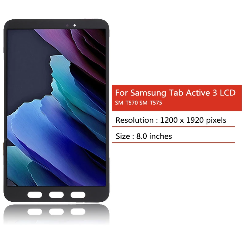 Фото 8-дюймовый0-дюймовый ЖК-дисплей SM-T570 SM-T575 для Samsung Tab Active 3 3-го поколения 3-го поколения T570 T575 ЖК-дисплей с цифровым преобразователем сенсорного экрана в сборе №2