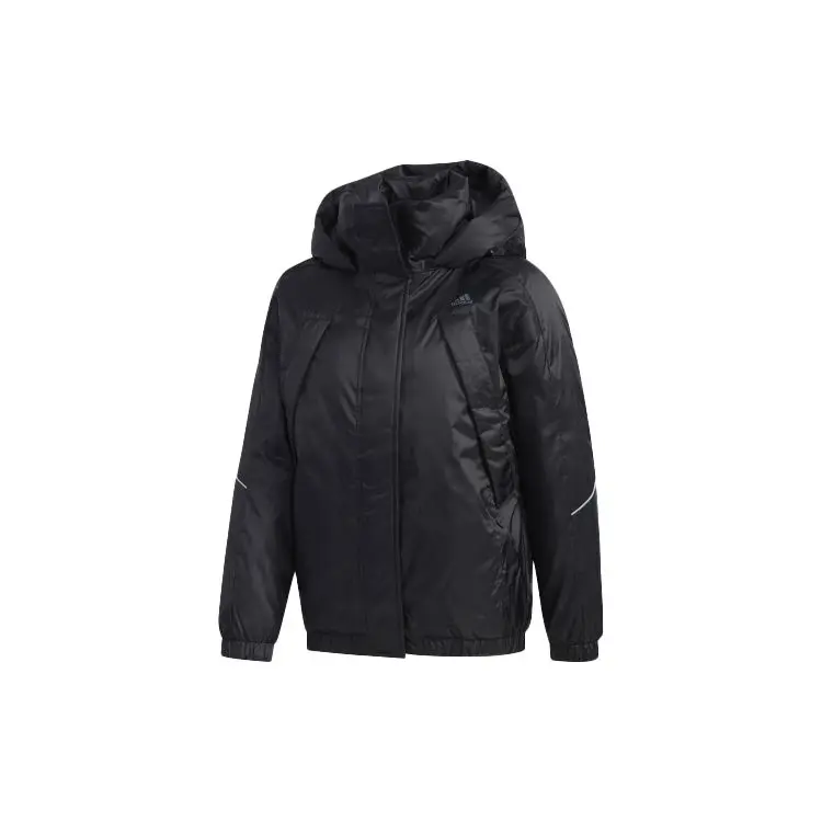 Adidas W Field Down PK Уличный теплый пуховик с капюшоном Зимняя женская куртка черный EH3980