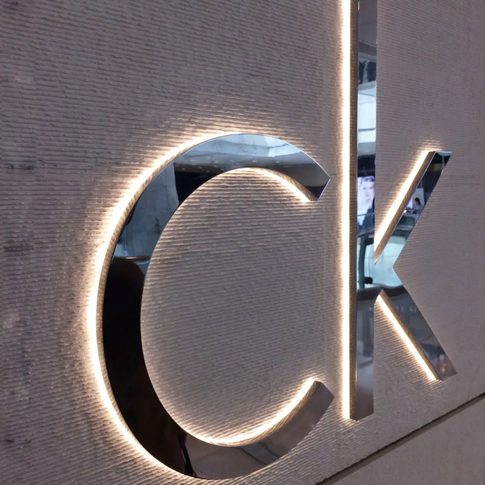 Factory Outlet Stainless steel led backlit channel letter sign