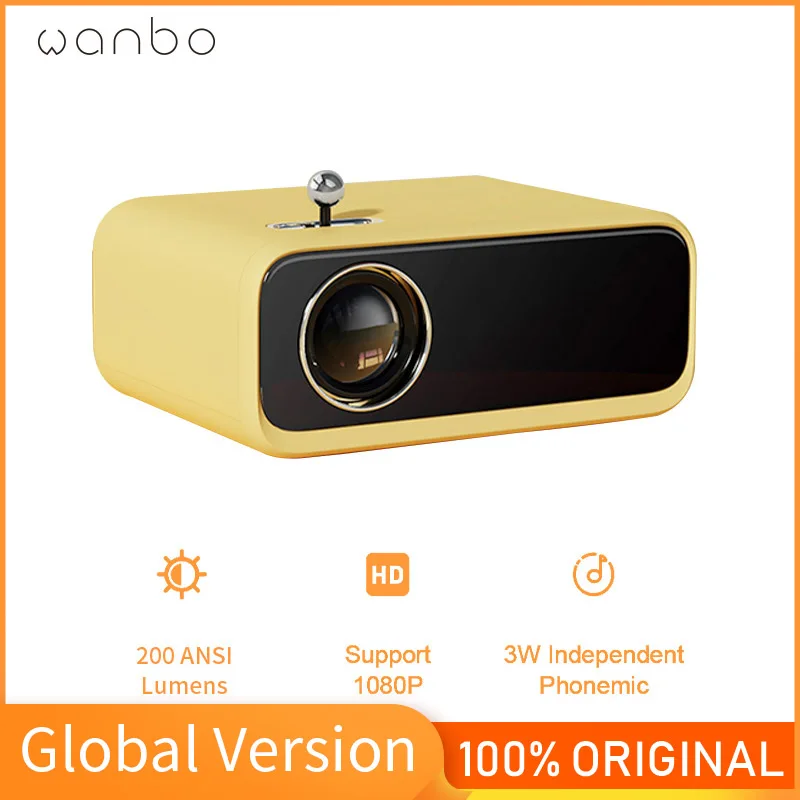 

Global Version Wanbo X1 Mini Projector Support 1080p 200 ANSI Lumen 800*480p LED Portable Projector Full Glass Lens Home Theater