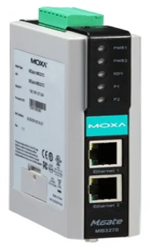 2-портовый преобразователь Modbus RTU/ASCII (2 x RS-232/422/485) в TCP Ethernet 1 IP-адрес) монтаж на