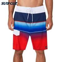 surfcuz mens board shorts 4 way stretch quick dry mens swimwear boardshorts stripe beach sports shorts summer surfing shorts