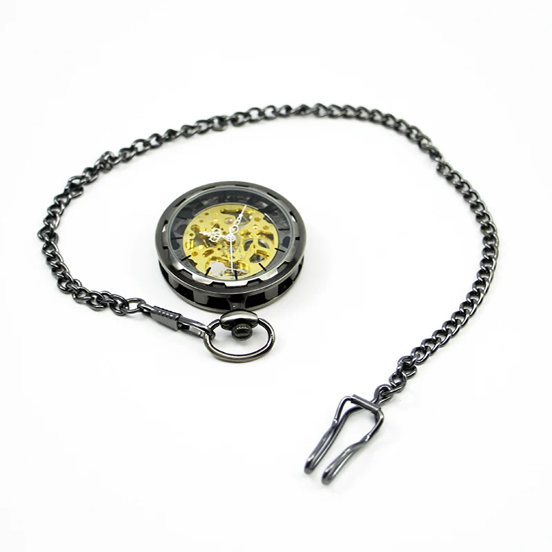 Retro Mechanical Pocket Watch Half Hunter Vintage Pendant Clock for Men Women Sweater Chain /Hanging Chain Fob Watches