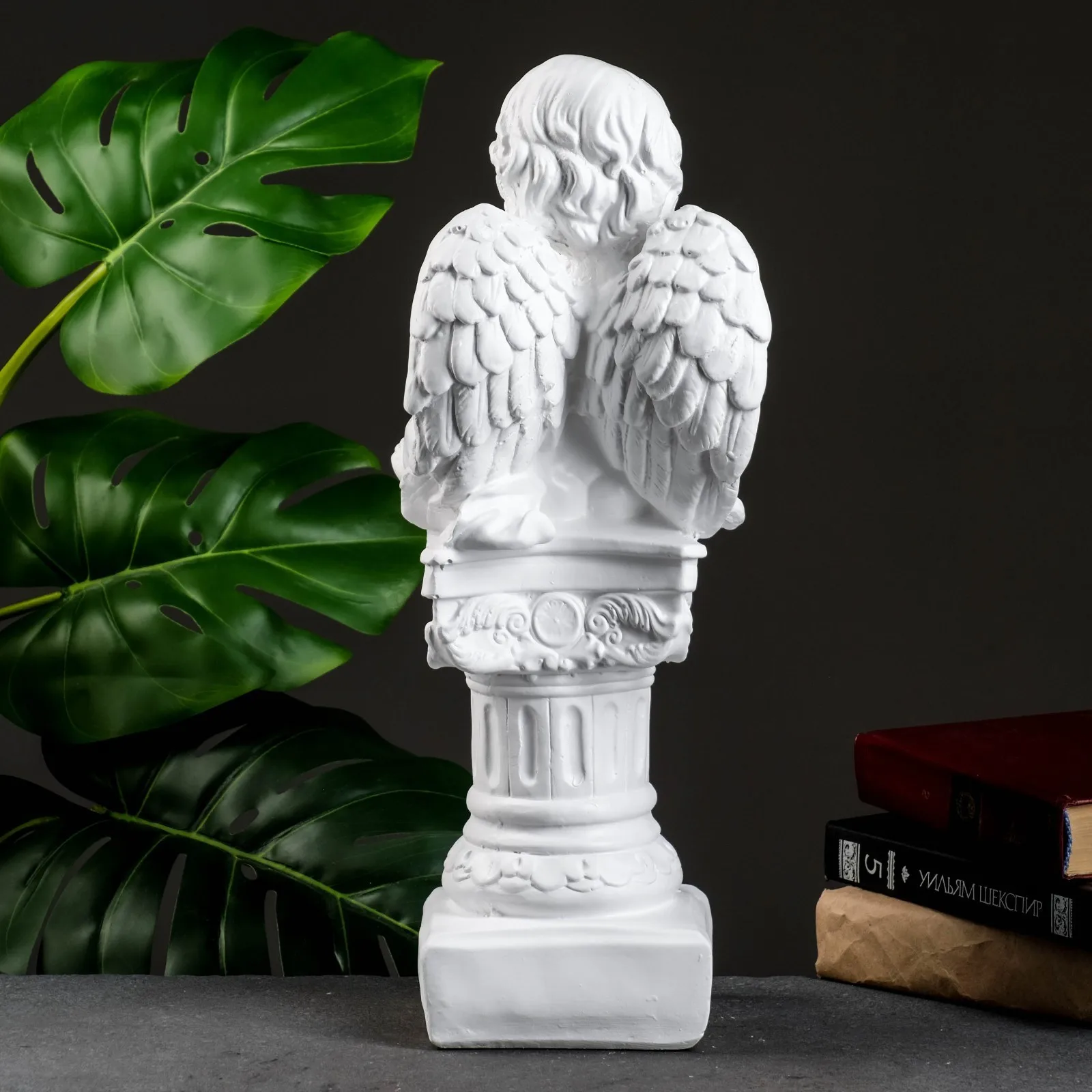 Фигура &quotАнгел на пьедестале&quot белый 15х15х42см