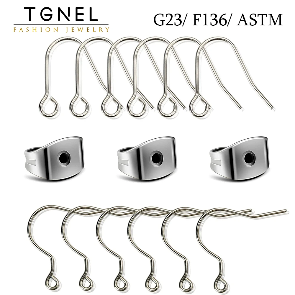 

Pure Titanium Plug Earrings DIY Set Circle Hooks 10/20/50/100 Pcs Open Connects Jewelry Making Needle Stopper Pins Accessories