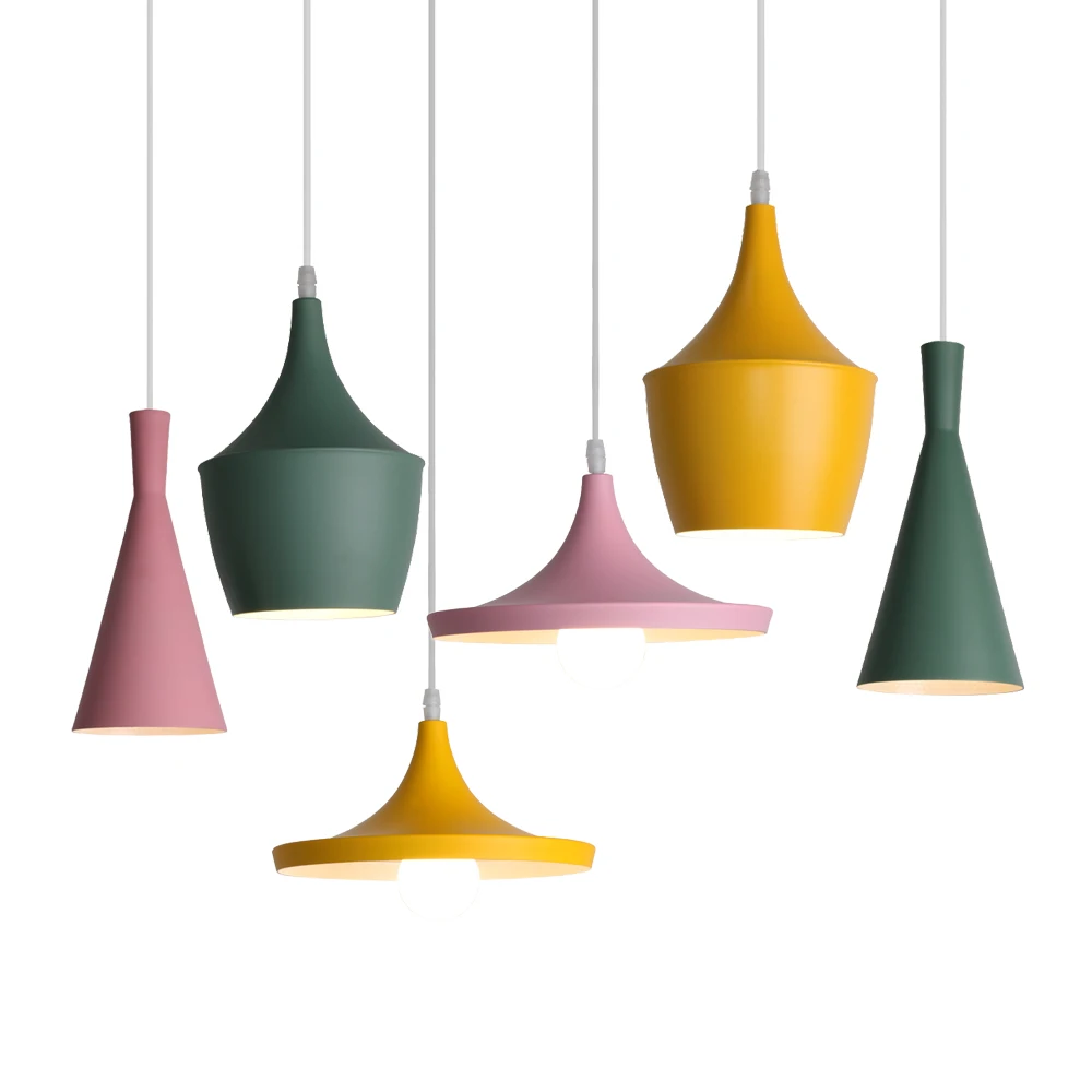 

Colorful Pendant Lights Modern Industrial Lampshade Loft Nordic Hanging Lamp Kitchen Island Bedroom Living Room Decor Luminaire