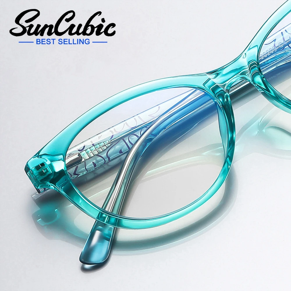 

SunCubic Fashion Brand Cat Eye Frame Stitching Color Youth TR90 Literature Glasses Frame Eyewear JS6224