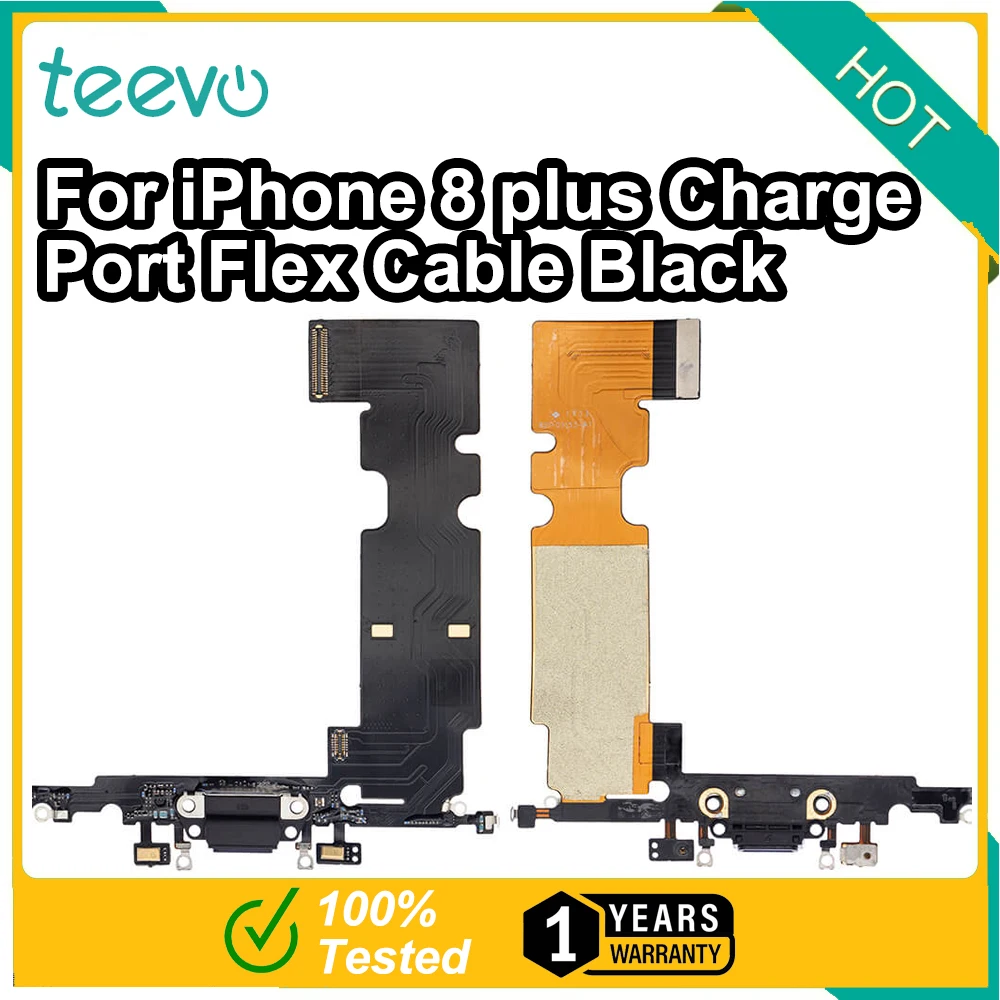 Teevo телефон гибкий кабель для iPhone 8 plus порт зарядки черный